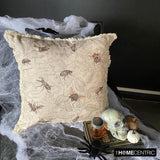 Crawling Terrors - Beige Cotton Spookys Decorative Throw Cushion Cover