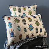 Creepy Crawlers - Blue Linen Spookys Decorative Throw Cushion Cover