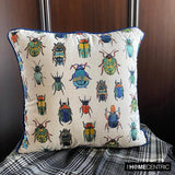 Creepy Crawlers - Blue Linen Spookys Decorative Throw Cushion Cover