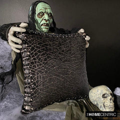 Crystal Black Mosaic - Black Velvet Decorative Throw Cushion Cover