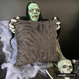 Raving Night - Charcoal Gray Linen Decorative Throw Cushion Cover