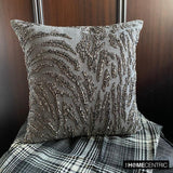 Raving Night - Charcoal Gray Linen Decorative Throw Cushion Cover