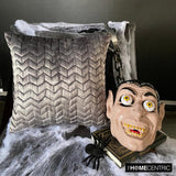 Concrete Chevron - Grey Velvet Decorative Throw Cushion Cover