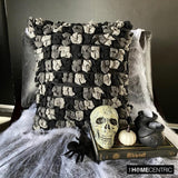 Midnight Punch - Black & Grey Felt Decorative Throw Cushion Cover