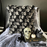Midnight Punch - Black & Grey Felt Decorative Throw Cushion Cover