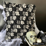Midnight Punch - Black & Grey Felt Decorative Throw Cushion Cover