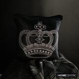 Emperors Crown - Black Velvet Decorative Throw Cushion Cover