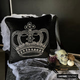 Emperors Crown - Black Velvet Decorative Throw Cushion Cover