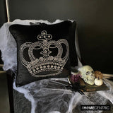 Emperors Crown - Black Velvet Decorative Throw Cushion Cover