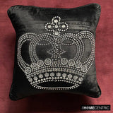 Emperors Crown - Black Velvet Decorative Throw Cushion Cover