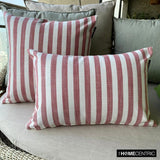 Stripe Plush Red - Red Cotton Decorative Throw Cushion Cover