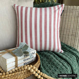 Stripe Plush Red - Red Cotton Decorative Throw Cushion Cover