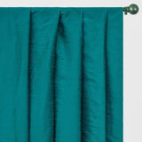 Teal Blue Art Silk Curtain Panels