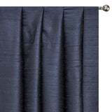 Midnight Blue Pure Silk Dupioni Curtain Panels