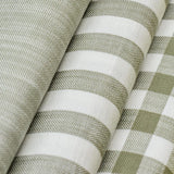 Olive Green Gingham Checks Cotton Fabric by the Metre
