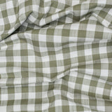 Olive Green Gingham Checks Cotton Fabric by the Metre
