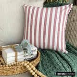 Stripe Plush Red - Red Cotton Decorative Throw Cushion Cover