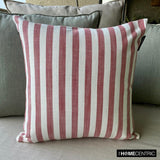 Stripe Plush Red - Red Cotton Decorative Throw Cushion Cover
