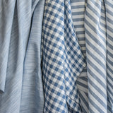 Blue Gingham Stripes Cotton Fabric by the Metre
