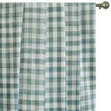 Teal Gingham Checks Cotton Fabric by the Metre