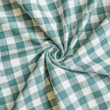 Teal Gingham Checks Cotton Fabric by the Metre