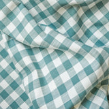 Teal Gingham Checks Cotton Fabric by the Metre