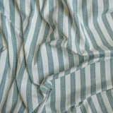 Teal Gingham Stripes Cotton Fabric by the Metre