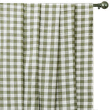 Olive Green Gingham Checks Cotton Fabric by the Metre