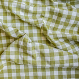 Chartreuse Gingham Checks Cotton Fabric by the Metre