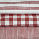 Red Gingham Stripes Cotton Fabric by the Metre