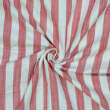 Red Gingham Stripes Cotton Fabric by the Metre