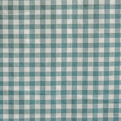 Teal Gingham Checks Cotton Fabric by the Metre