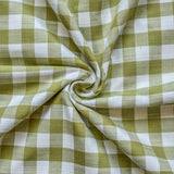 Chartreuse Gingham Checks Cotton Fabric by the Metre
