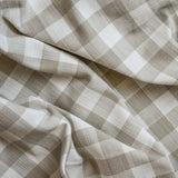 Beige Gingham Checks Cotton Fabric by the Metre