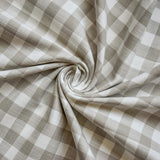 Beige Gingham Checks Cotton Fabric by the Metre