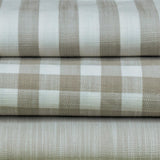 Beige Gingham Stripes Cotton Fabric by the Metre