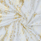 Ivory & Gold Foil Printed Velvet Fabric by the Metre