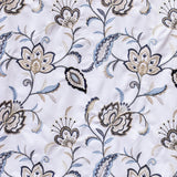 Dark Blue, Light Blue Cotton with Embroidery Fabric by the Metre