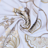 Pearl Beige Cotton Embroidery Fabric by the Metre, Beige Cotton Fabric