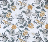 Mustard Printed Cotton Fabric by the Metre