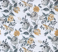 Mustard Printed Cotton Fabric by the Metre