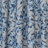 Shades of Blue Cotton Embroidery Fabric by the Metre, Blue Cotton Fabric