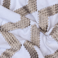 Pearl Beige Cotton Embroidery Fabric by the Metre, Beige Cotton Fabric