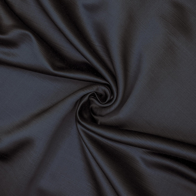 Charcoal Gray Heavy Satin Fabric by the Metre