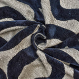 Black Jacquard Velvet Fabric by the Metre, Black Velvet Fabric
