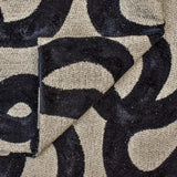 Black Jacquard Velvet Fabric by the Metre, Black Velvet Fabric