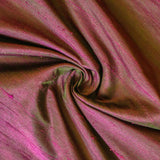 Fuchsia Green Silk Dupioni Fabric by the Metre