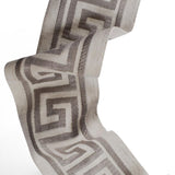 Gray Classic Greek Key Designer Trim by the Metre, Geometric Curtain Tape, 3.5 Inches (89 mm)