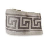 Gray Classic Greek Key Designer Trim by the Metre, Geometric Curtain Tape, 3.5 Inches (89 mm)