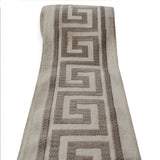 Gray Classic Greek Key Designer Trim by the Metre, Geometric Curtain Tape, 3.5 Inches (89 mm)
